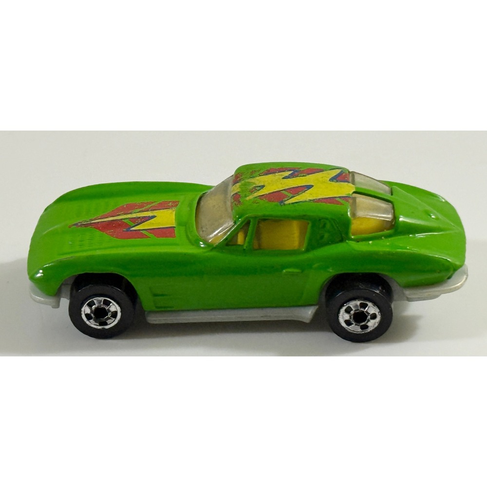 Hot Wheels Split Window 63 Corvette Kids 1:64 Green Lightning Bolt 1979 Malaysia